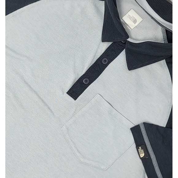 The North Face Polo Shirt‎ Men's Medium Gray 2 Tone Flash Dry Short Sleeve - Picture 1 of 8